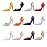 Women Party High Heels Office Patent Leather Pumps Lady Stiletto Low Heels  - Thumbnail 4