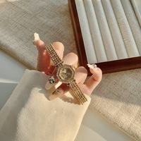 Luxurious Zircon Retro Style Golden Digital Dial Fashion Watch - Thumbnail 3