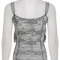 Vintage floral print sexy lace-up vest - Thumbnail 2