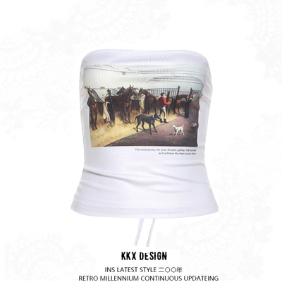 Fashion printed sexy short tube top