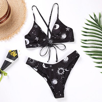  Sexy Sunflower Printed Bikini Set - Thumbnail 3