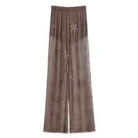 Sequin and beaded sheer trousers - Thumbnail 1