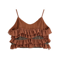 Street Style Beaded Layered Camisole Top - Thumbnail 1