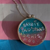 Trans Rights Pride Resin Necklace - Thumbnail 2