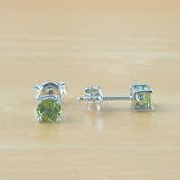 BOXED GIFT/925 Peridot Stud Earrings/Silver Peridot Stud Earrings/August Birthstone /Peridot Jewellery/Peridot Jewelry/Peridot Jewelery - Thumbnail 2