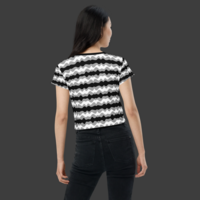 Monochrome Wave Crop Tee - Thumbnail 1