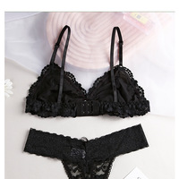 Sexy Lace Hollow Bra Suit G String Panty Lingerie Set - Thumbnail 3