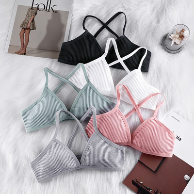 Women Sexy Deep V Cotton Wireless Bras 