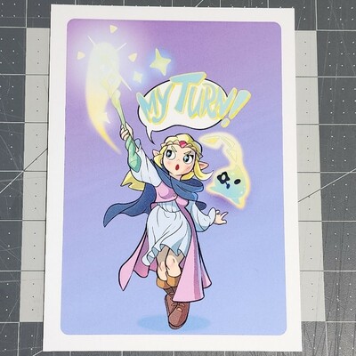 Zelda "my turn!" mini art-print, 5x7