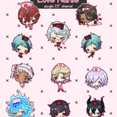 Love nurse twisted wonderland 2.5'' acrylic charms