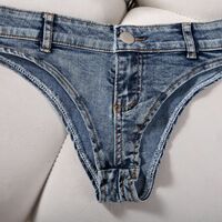 Low Waist Denim Shorts - Thumbnail 2