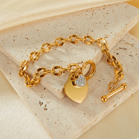 Fashion Love stainless steel jewelry personality OT buckle high sense titanium steel bracelet women - Thumbnail 4