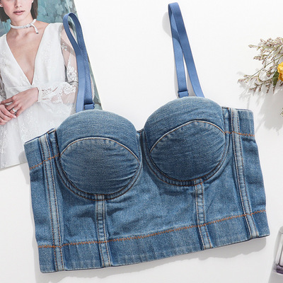 Women denim corset top