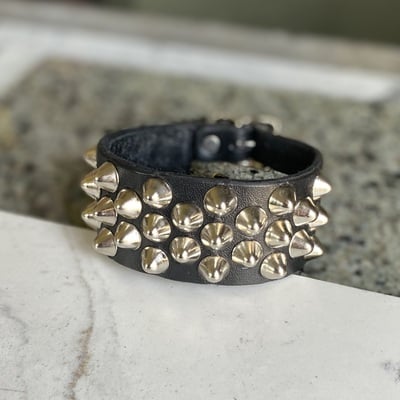 3-2-3 standard british studs wristband (large premade)