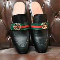 Crafted Leather Handmade Classic Black Moccasin Shoes Formal Leather Horsebit Mules  - Thumbnail 2