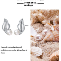 High-Grade Pearl Stud Earrings for Women – Irregular Design, Electroplated White Gold Finish - Thumbnail 1