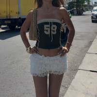 Sexy hot girl digital embroidery design tube top with string short navel-exposing pullover vest - Thumbnail 3