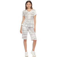 White Mark Soft Pajama Top and Capri Pant 2-Piece Lounge Set, Small-3X - Thumbnail 4