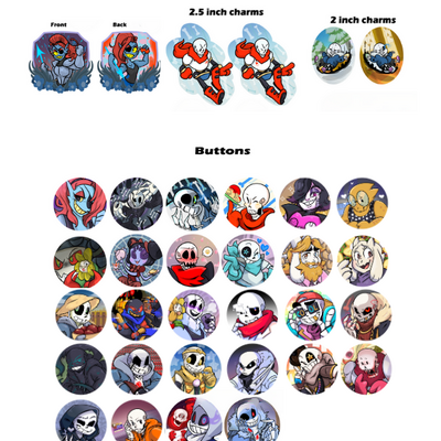 Undertale charm & button bundle *new au buttons*