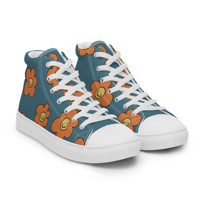 Sketchy Floral high top canvas shoes
