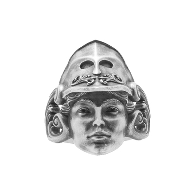 Solid sterling silver greek mythology athena ring