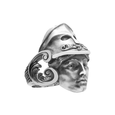 Solid sterling silver greek mythology athena ring