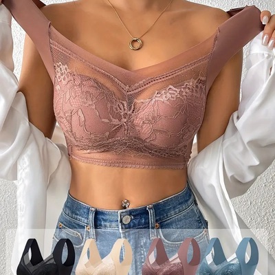 4pcs mixed color plus size lace lingerie set – wireless bra & panties | sexy, comfortable daily wear in 1xl–6xl