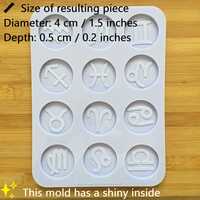 1.5inch Zodiac Signs Silicone Mold - Thumbnail 2