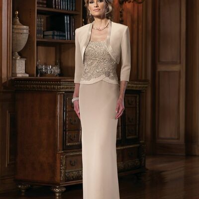 Elegant mermaid with jacket mother of the bride/ groom dresses formal evening dress - Thumbnail 2