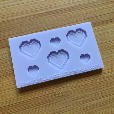 Pixel heart silicone mold