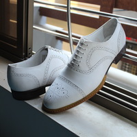 Crafted Leather Handmade Men Classic White Leather Lace up Oxford Dress Shoes - Thumbnail 5