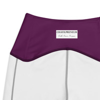 Faith First High-Waisted Pocket Leggings  Plum Gold Edition | Chayilpreneur Activewear - Thumbnail 3