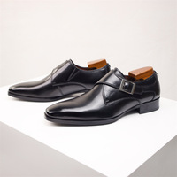Genuine leather shoes buckle monk men's business shoes 2 colors - Thumbnail 6