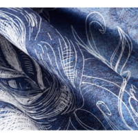 Artistic Blue Painting Vintage High Waist A-Line Ball Gown Skirt - Thumbnail 2