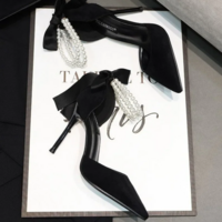 Black Women’s Pointed Toe Classic High Heels  - Thumbnail 2