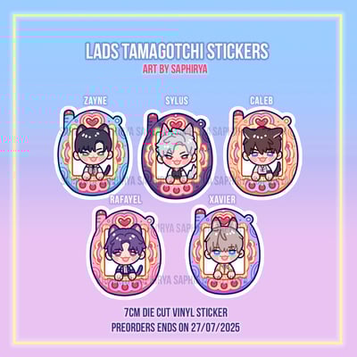 [preorder] love and deepspace caleb sylus xavier rafayel zayne tamagotchi sticker