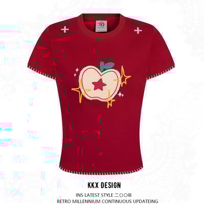 Retro simple hot girl short sleeve t-shirt