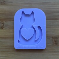 Cat hollow heart Silicone Mold - Thumbnail 4