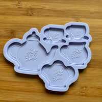 Vintage High Tea Floral Set Silicone Mold - Thumbnail 4