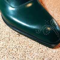 Handmade Dark Green Loafers Shoes For Mens Ideal For Wedding Outfit - Thumbnail 4