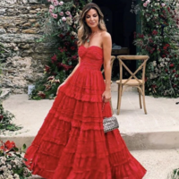 Beautiful Sweetheart Red A-line Long Prom Dresses - Thumbnail 5