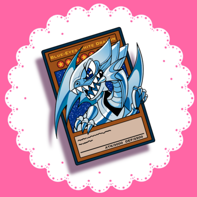 Blue eyes white dragon enamel pin