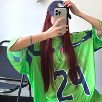 GREEN OVERSIZED JERSEY TSHIRT - Thumbnail 2