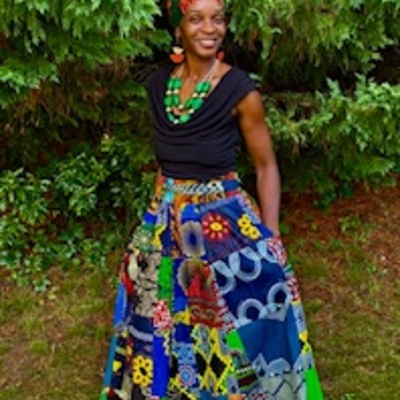 Patchwork maxi skirt w/ headwrap - Thumbnail 1