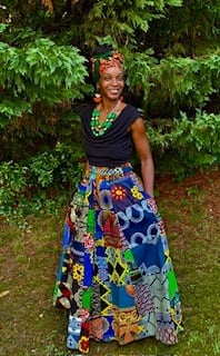 Patchwork Maxi Skirt w/ Headwrap
