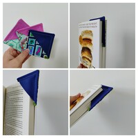 Corner Bookmark- Blue Green Letters - Thumbnail 1