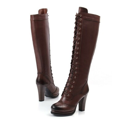 Women's high heeled boots with straps 2 colors - Thumbnail 5