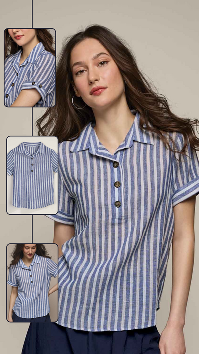 Two-Tone Stripe Shirt