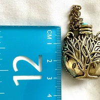 Brass-Plated World Tree Flask Pendant - Thumbnail 4
