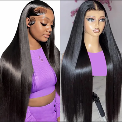 100% malaysian human hair 13x6 lace front wig 38 inches bone straight, 200% density